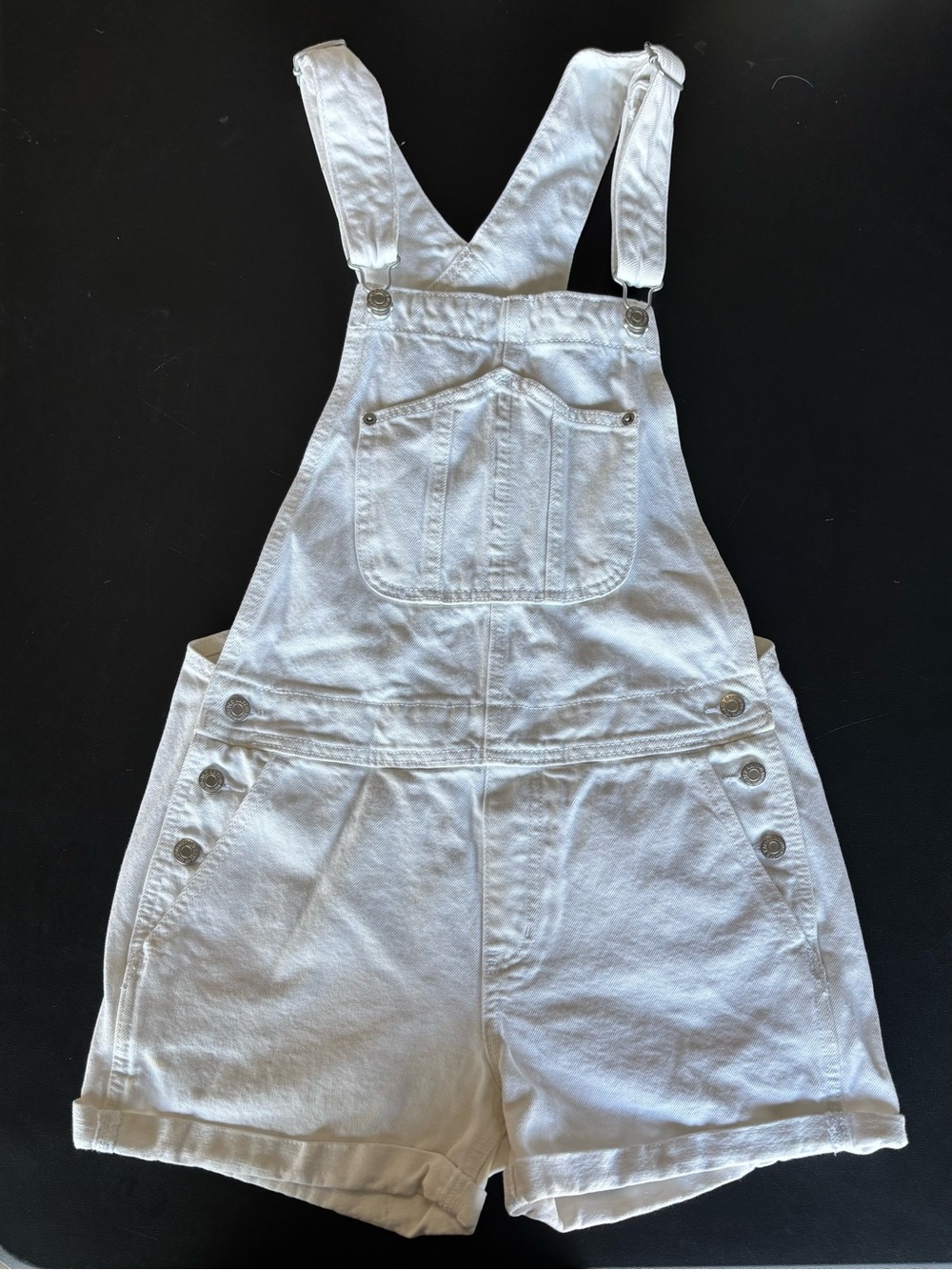 Old Navy White Denim Overall Shorts